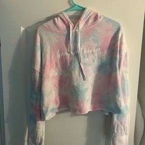 Burn boot camp tie dye cropped sweatshirt